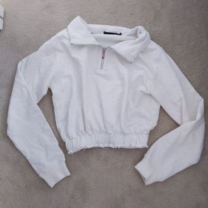Pretty little thing cropped quarter zip sweater
